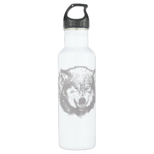 Angry Wolf in Gray Trinkflasche