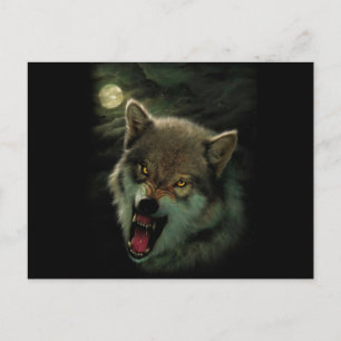 Angry Wolf Malerei Postkarte