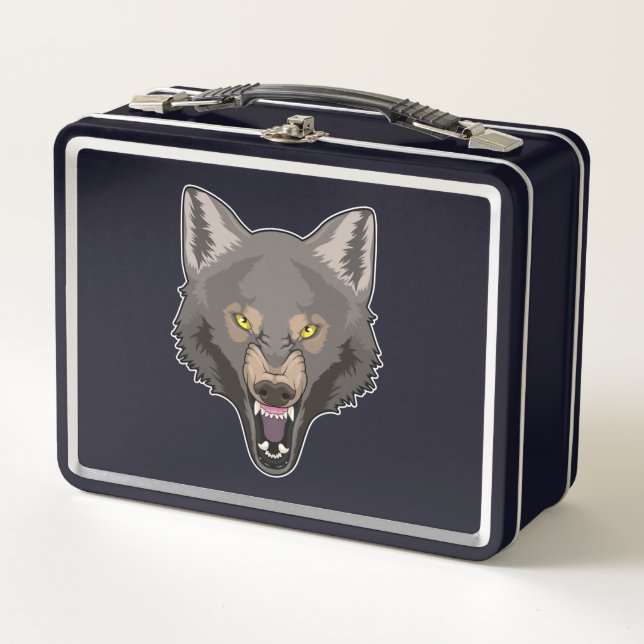 Angry Wolf Metall Brotdose (Vorderseite)