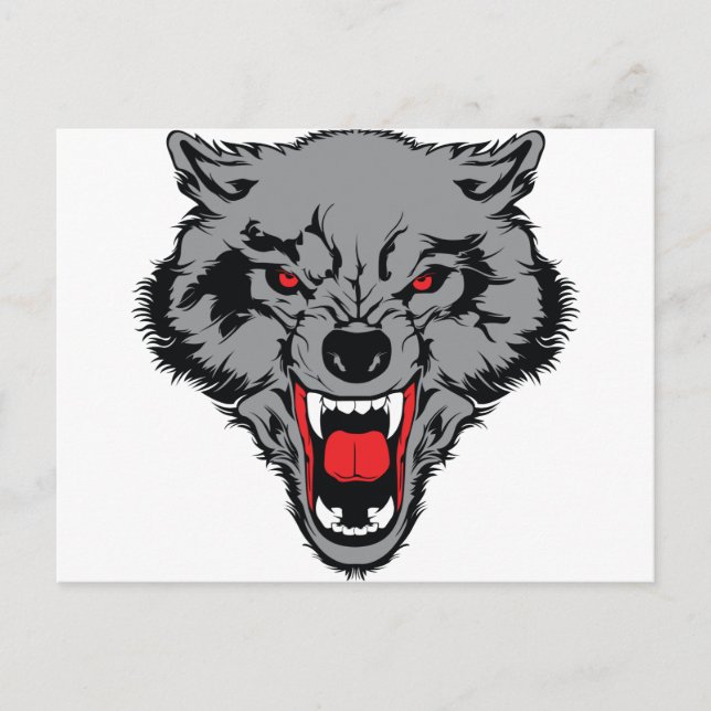 Angry Wolf Postkarte (Vorderseite)