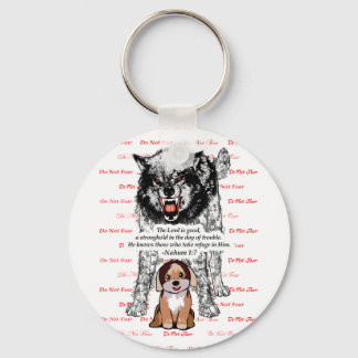 Angry Wolf Puppy - Keine Angst - #2 Fear Red.png Schlüsselanhänger