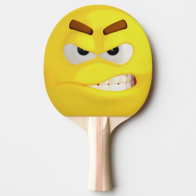 Angry Yellow Emoji Tischtennis Schläger (Vorderseite)