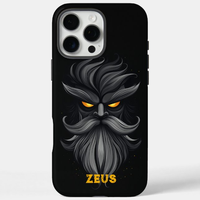 Angry Zeus Black iPhone 16 Pro Max Hülle (Rückseite)