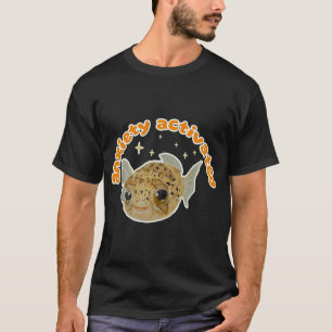 Angst aktiviertes Popcorn der Kugelfisch T-Shirt