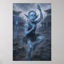 Angst / Ballerina / Plakat des ruinierten Stadions