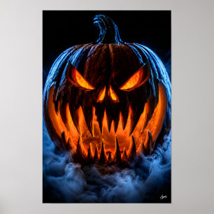 Angst einflößender Halloween-Kürbis Poster