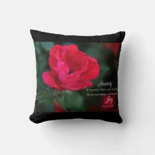 Angst - Freude von Sprichwörtern mit Rote Rose Kissen