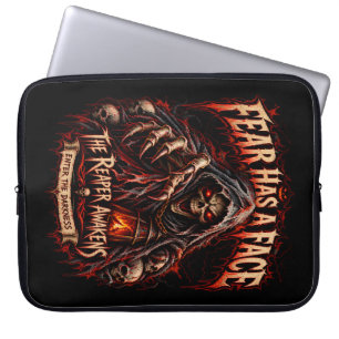 Angst Hat Ein Gesicht Grim Reaper Halloween Laptop Laptopschutzhülle