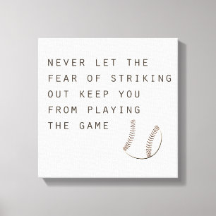 Angst, inspirierenden modernen Baseball auszureiße Leinwanddruck