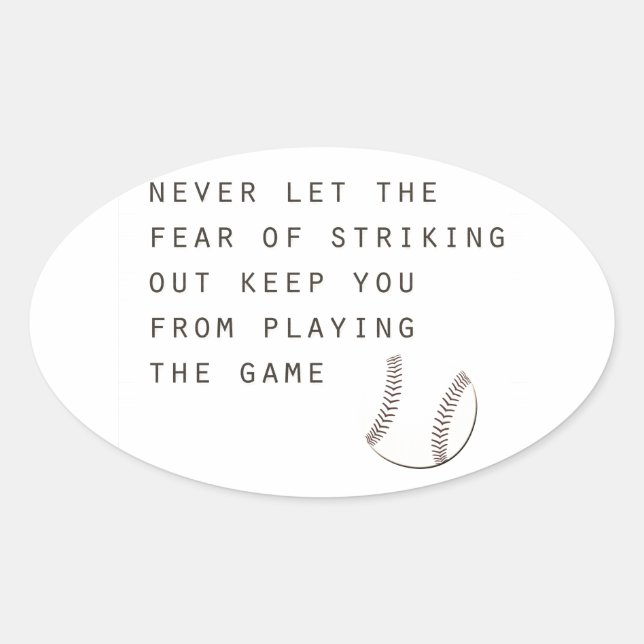 Angst, inspirierenden modernen Baseball auszureiße Ovaler Aufkleber (Vorderseite)