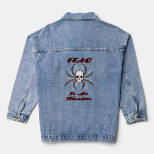 Angst ist eine Illusion - gruselige Schädelspinne Jeansjacke