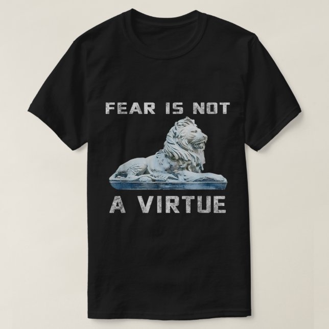 Angst ist kein Tugend motivierend Shirt (Design vorne)