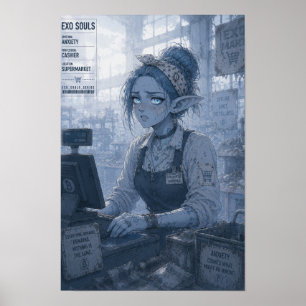 Angst / Kassierer / Supermarktposter Poster