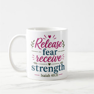 Angst loslassen, Kraft empfangen Inspirierend Bibl Kaffeetasse