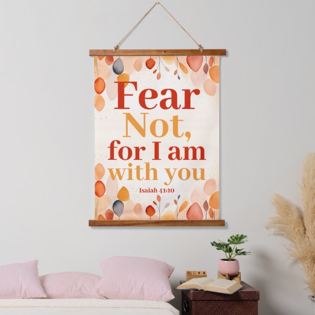 Angst nicht, denn ich bin mit Ihnen Boho Christlic Wandteppich Mit Holzrahmen (Schlafzimmer)