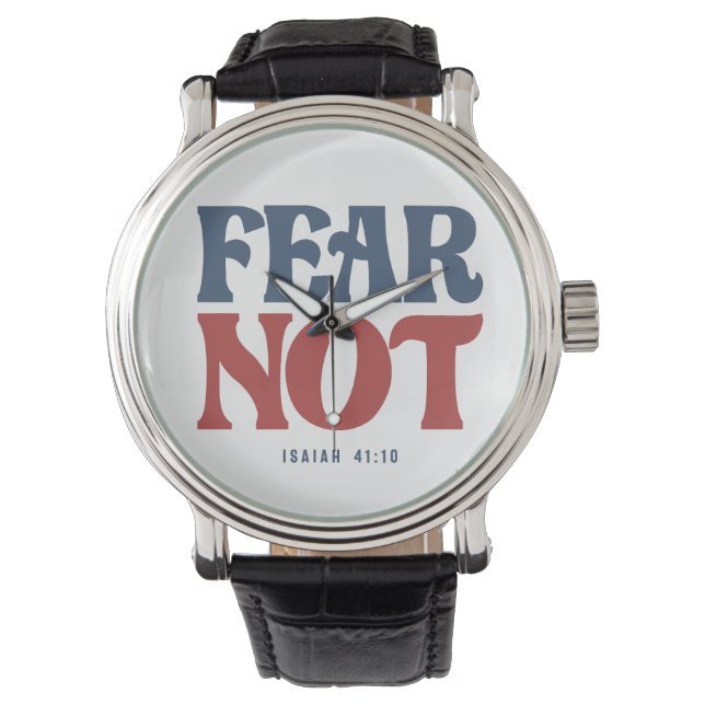 Angst nicht Isaiah 41:10 Bibelverse Christlich Armbanduhr (Vorderseite)