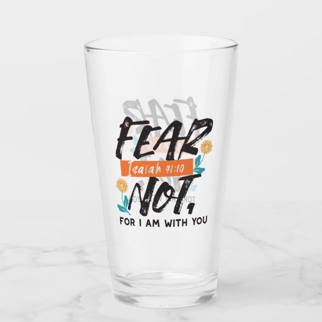 Angst nicht Isaiah Bible Verse Inspiration Design Glas (Vorderseite)