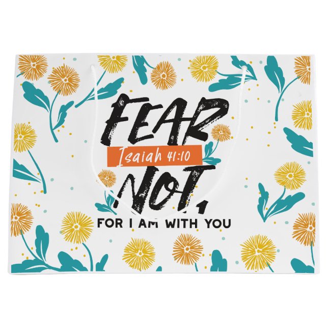 Angst nicht Isaiah Bible Verse Inspiration Design Große Geschenktüte (Vorderseite)