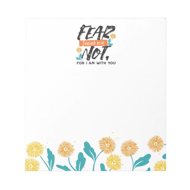 Angst nicht Isaiah Bible Verse Inspiration Design Notizblock (Vorderseite)