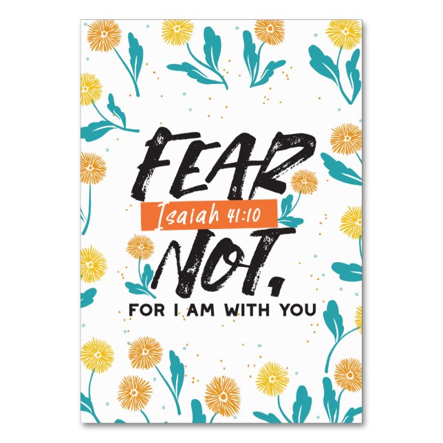 Angst nicht Isaiah Bible Verse Inspiration Design Tischnummer (Vorderseite)