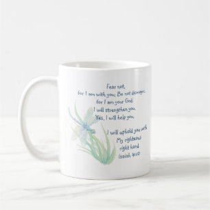Angst nicht, Isaiah Scripture Dragonfly Blau, Grün Kaffeetasse