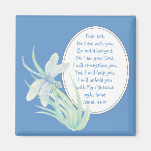 Angst nicht, Isaiah Scripture Dragonfly Blue, Grü Magnet