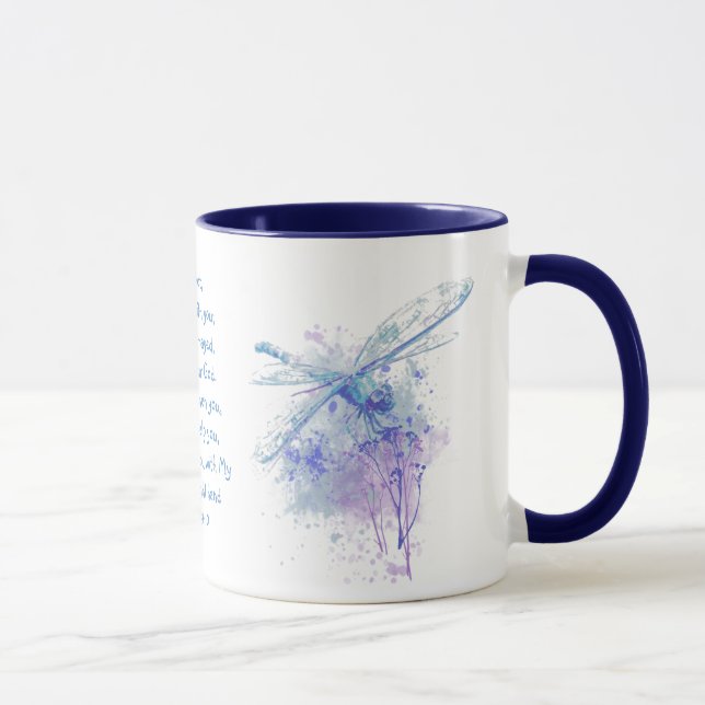 Angst nicht, Isaiah Scripture Dragonfly Wasserfarb Tasse (Rechts)