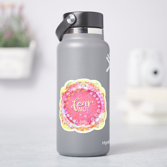 Angst nicht rosa Hübsche Blumenspritze Aufkleber (HydroFlask)