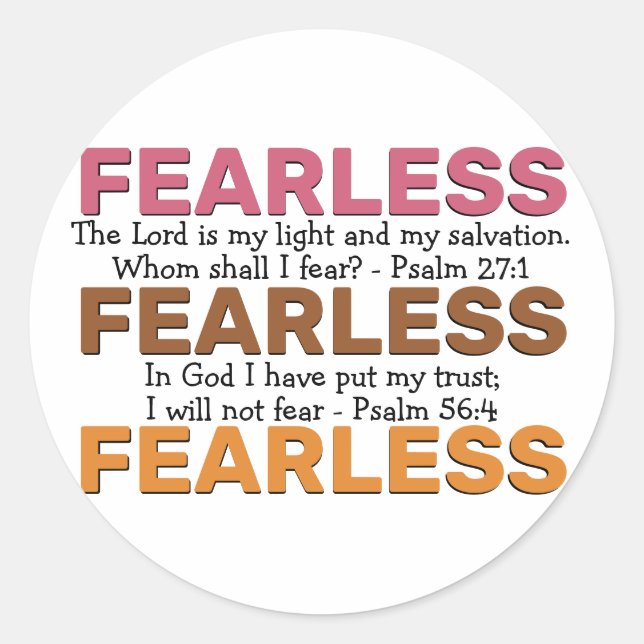 ANGST Psalmen Inspiration werde ich nicht fürchten Runder Aufkleber (Vorderseite)