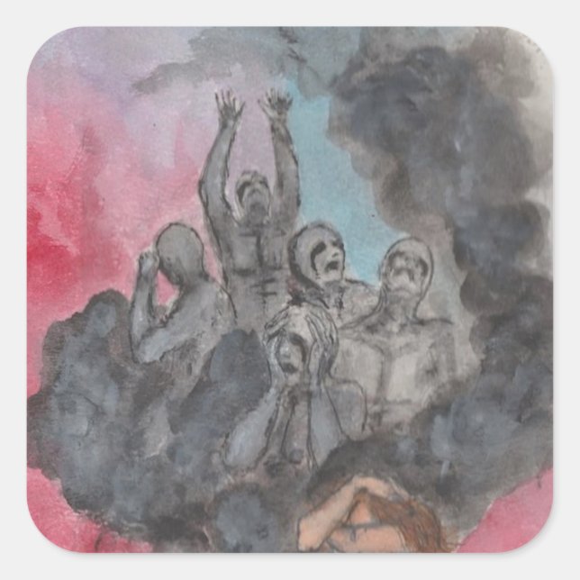 Angst Quadratischer Aufkleber (Vorderseite)