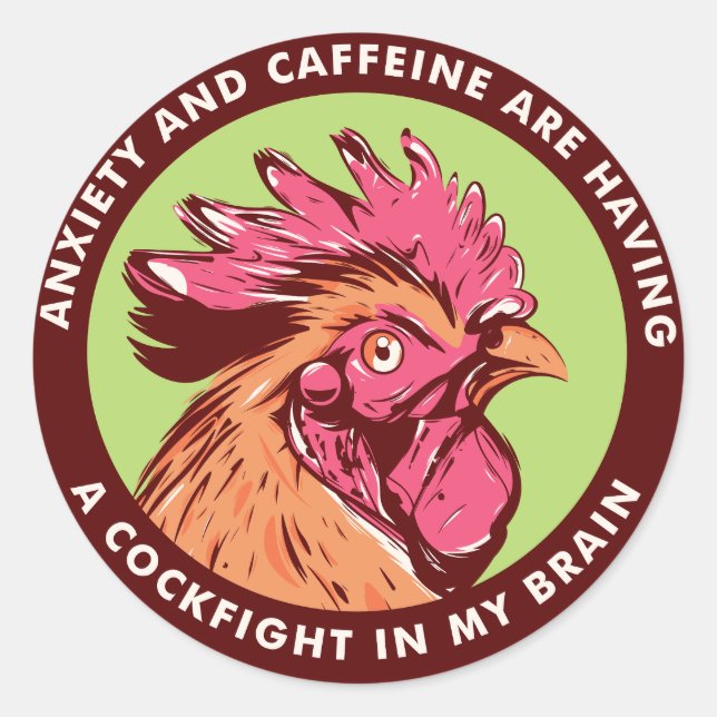 Angst und Koffein Runder Aufkleber (Vorderseite)