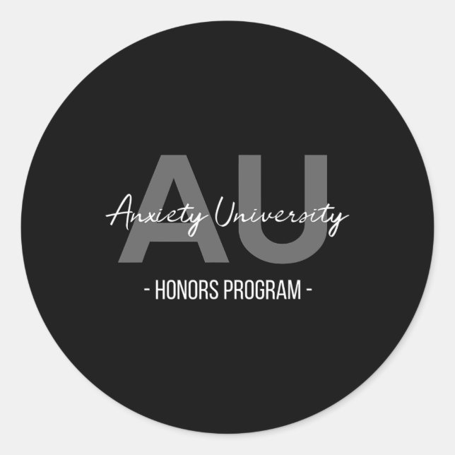 Angst Universitäts-Ehrenprogramm  Runder Aufkleber (Vorderseite)