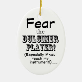Angst vor dem Dulcimer-Spieler Keramik Ornament