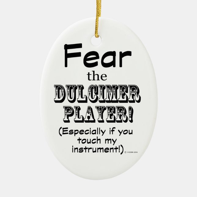 Angst vor dem Dulcimer-Spieler Keramik Ornament (Vorne)