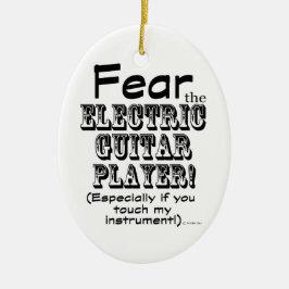 Angst vor dem elektrischen Gitarrenspieler Keramik Ornament