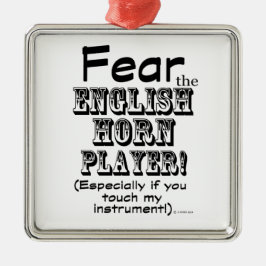 Angst vor dem englischen Horn Player Silbernes Ornament