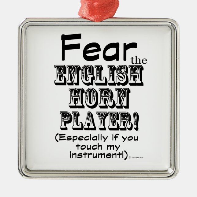 Angst vor dem englischen Horn Player Silbernes Ornament (Vorne)