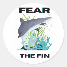 Angst vor dem Haifisch Runder Aufkleber