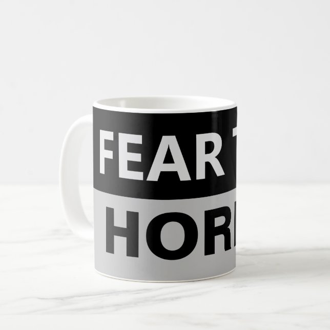 ANGST VOR DEM HORNS-Musiker Kaffeetasse (Vorderseite Links)