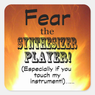 Angst vor dem Synthesizer Player Square Sticker