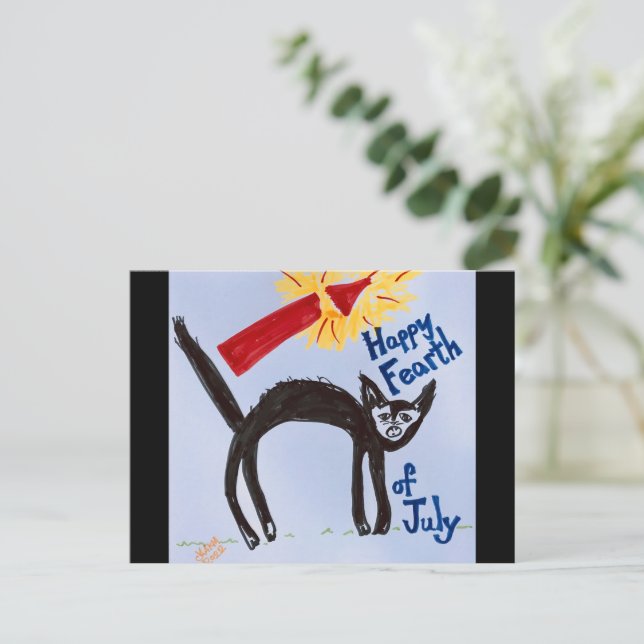 Angst vor der Amerikanische Unabhängigkeitstag-Kar Postkarte (Stehend Vorderseite)
