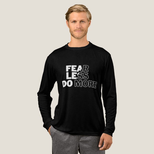 "Angst weniger macht mehr" Motivierend Männer Tri-Blend Shirt (Volle Vorderseite)