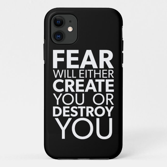 Angst wird Sie erschaffen oder zerstören - inspiri Case-Mate iPhone Hülle (Rückseite)