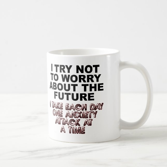 Angstattacke Funny Mug oder Travel Mug Kaffeetasse (Rechts)