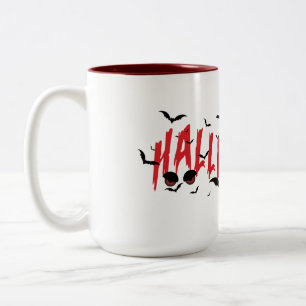 Angsteinflößende Augen, Halloween Stimmung Zweifarbige Tasse