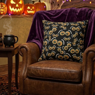 Angstkatze Halloween Buh Augen Fledermaus Kissen