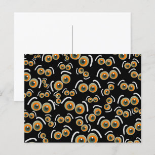 Angstkatze Halloween Buh Augen Fledermaus Postkarte