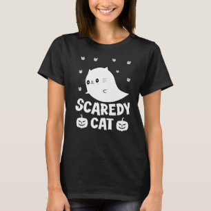 Angstkatze Halloween-Kostüm Grusel Geist Kätzchen T-Shirt