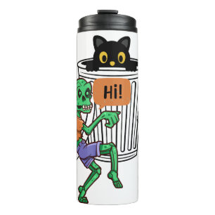 Angstkatze Halloween Thermosbecher