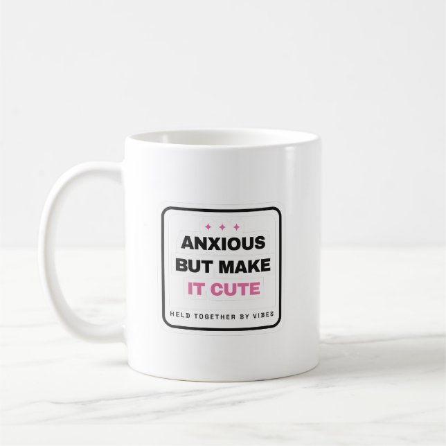 Ängstlich, aber süß lustiger Becher Kaffeetasse (Links)
